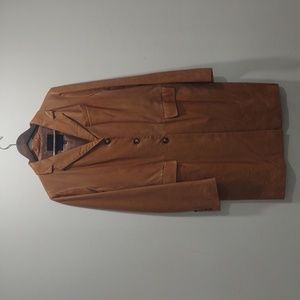 Talbots Tan Leather Trenchcoat Size 14
